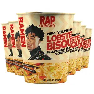 Rap Snacks NBA Youngboy Lobster Bisque Flavor Ramen Noodles 2.25oz Cup (Pack of 6)