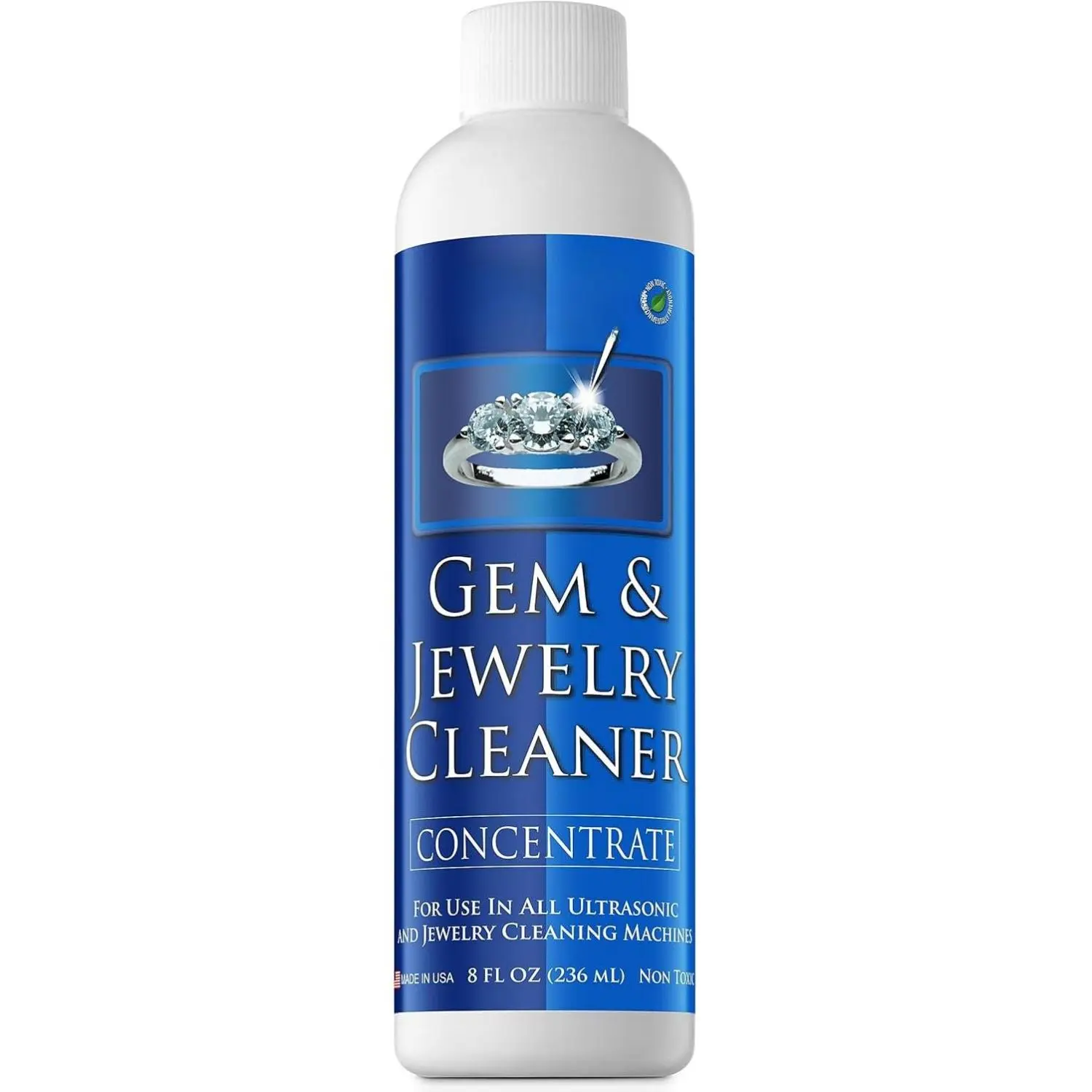 Blitz Gem & Jewelry Cleaner Concentrate 8oz Non-Toxic Non-Abrasive Formula for Gold Silver Platinum Jewelry Made in USA Household Cleaning Spray