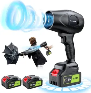 YUQUESEN Handheld Cordless Leaf Blower High Speed Motor 2x4.0Ah Batteries Quick Charger for Balcony Lawn Leaf Dust Cleaning - Usb Fan