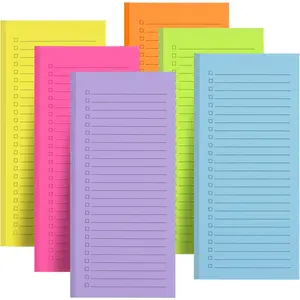 6 Pack Magnetic Notepads Full Magnet Back Design Magnet Pad for Fridge 240 Sheets for Grocery Lists Shopping Lists and To-Do Lists