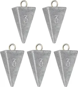 BLUEWING 3lb Box Pyramid Fishing Sinker 3oz-12oz Weights Lead Weight Saltwalter Fishing Weights for Surf Fishing