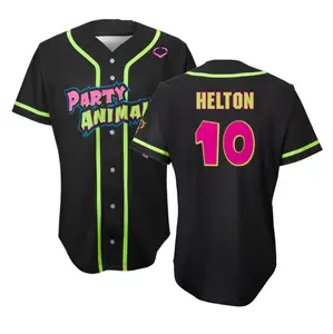 Party Animals Helton # 10 Ev0Shield Jersey  — Kids & Adults — Loose Fit, Moisture-Wicking, Breathable Polyester Baseball Uniform