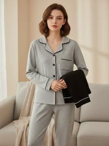 women's lapel cardigan set, casual loose-fitting long sleeve knitwear, fall & winter home wear, 2-piece