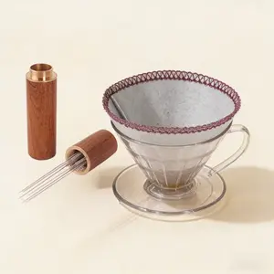 1pc Coffee Stirrer & Reusable Filter Set: Elevate Your Brew Game! Coffee Stirring Barista Accessories
