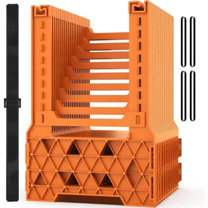 RV Sewer Hose Support 10FT, Blaze Orange RV Sewer Support with Adjustable Height, Secure Rubber Band and Carry Strap, Quick Setup and Collapse for Campers Travel Trailers and Motorhome