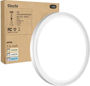 Flush Mount Ceiling Light Fixtures - 3000K-4000K-6500K & 100W Equivalent Flat led Lights for Room Ceiling,7.5Inch Ultra Thin Round White Ceiling Lights for Living Room,Bedroom,Kitchen,Bathroom,Hallway