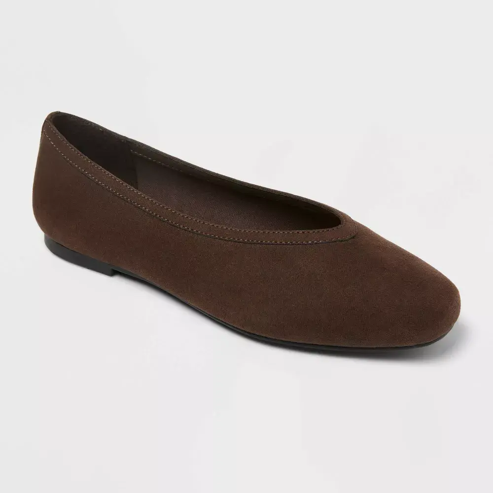 Women’s Sammie Ballet Flats with Memory Foam Insole – A New day Brown 8.5