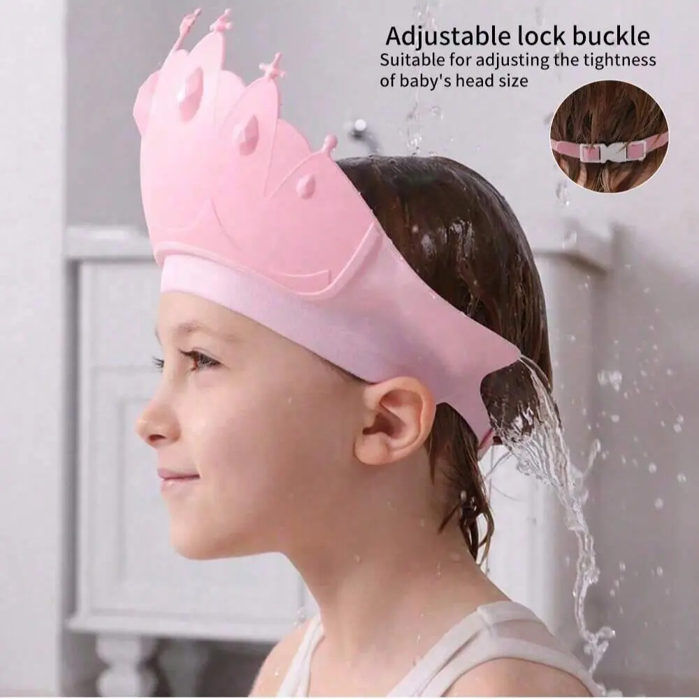 Baby Cute Newborn Cartoon Bath Cap, Infant Hair Washing Hat, Children Waterproof Ear Protection, Adjustable Size with Buckle, Perfect Baby Shower Gift, Shower Caps