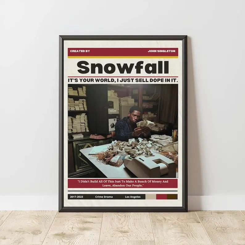 Snowfall Franklin Saint  Vintage Poster Retro Wall Art Home Decor Damson Idris Print