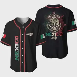 Custom Mexico 3D Baseball Jersey Shirt - Personalized Name for Baseball Fans