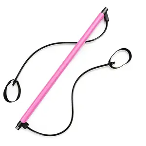 Portable Pilates Bar with Resistance Bands, Lightweight Pilates Exercise Stick, Ideal for Home Fitness Training and Workouts