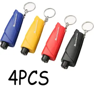 4Pcs/Set 3-in-1 Glass Breaker and Seat Belt Cutter,Car Window Breaker Keychain Seatbelt Cutter,Car Emergency Escape Tool with User Manual for Land and Underwater,Hand Tools Kits