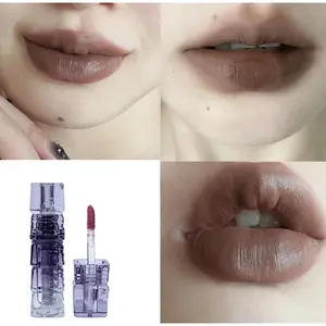 Russet Lipstick Matte Velvet Nude Dark Brown Lip Glaze Smooth Texture Coffee Chocolate Liptint