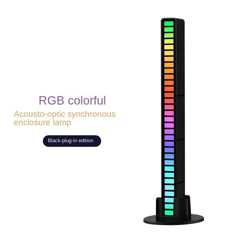 RGB Voice Control Synchronous Rhythm Lights Red Colorful Music Ambience Light Car Desktop Induction Creative Led Pickup Light