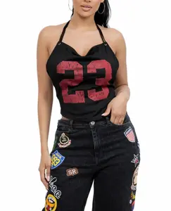 Jersey Print Halter Top