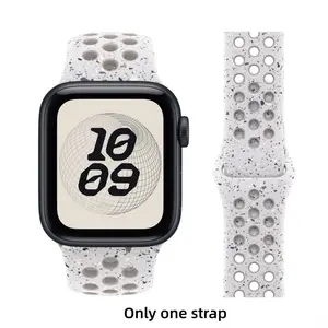 Breathable Apple Watch Strap, Smart Watch Straps, Smartwatch Accessories, Durable Breathable Soft Wristband for Apple Watch Sports Strap, Suitable for iWatch Ultra 1/2/3 SE Series 49mm 45mm 44mm 42mm, Two-color Silicone, for Men