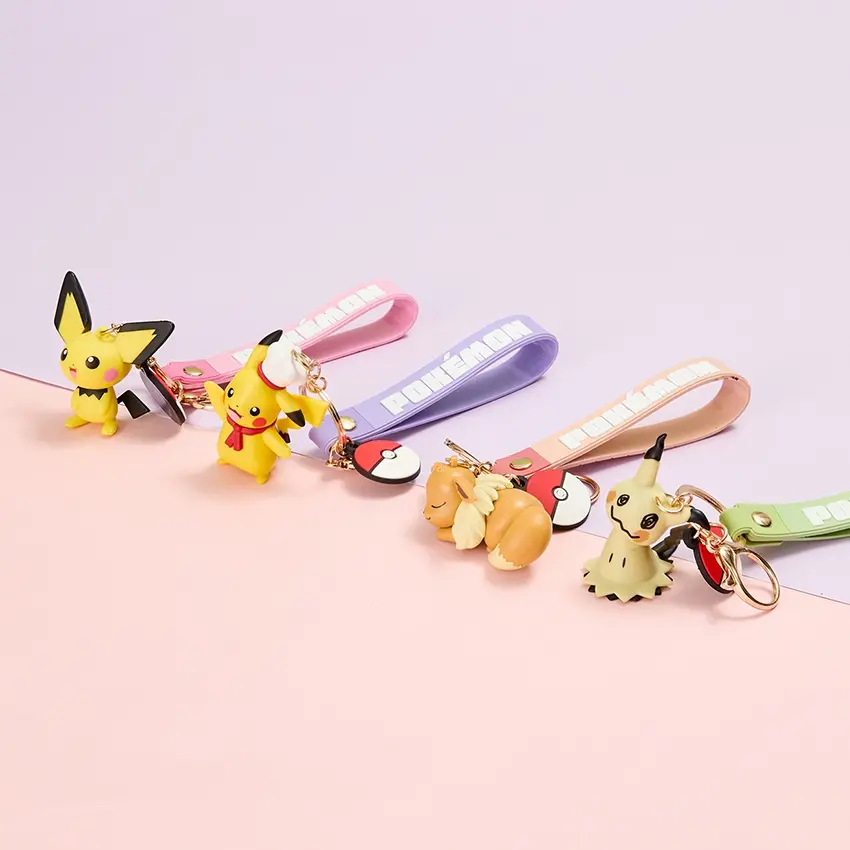【Back to school】MINISO x Pokémon Pikachu Kawaii Animal Face Chain Keychain Charm - Unisex Everyday Fashion Collectible Jewelry Accessory, Animal Charms Keychains, Kawaii Accessories for Backpacks & Key