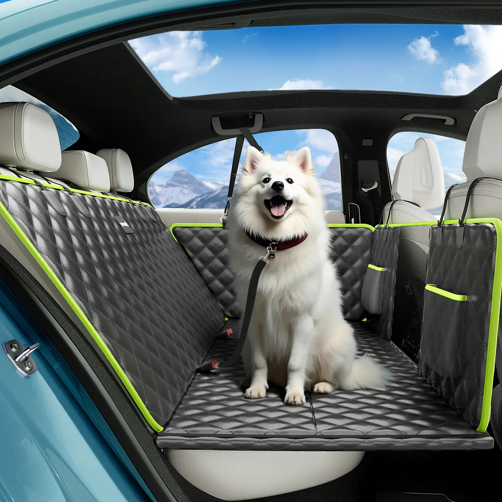 Pecute Dog Car Seat Cover - Dog hammock for car, Foldable in the car, Waterproof dog seat cover back seat with Mesh Window, Storage Pocket, 600D Non-Slip Fabric, Easy Install & Washable, Fits Cars/Trucks, Truck Accessories, dealsforyoudays, petlovers