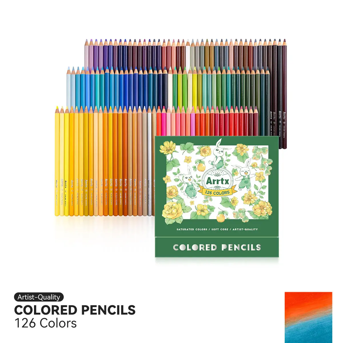 Arrtx 126-Color Soft Core Colored Pencils Set - Crayon, Artist-Quality Office Art Supplies, 48 Vibrant Shades, Drawing Tool, Versatile Use, Enhance Creativity, Ideal for Artists, Thoughtful Gift for Beginners, Unisex
