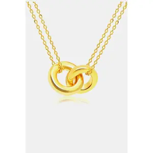 Linked Ring Pendant Chain Necklace