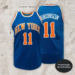 [Made in USA] Brunson 11 basketball jersey, NY blue retro tank top, casual streetwear sports shirt, vintage game day apparel, trendy fan gift.