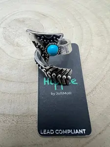 Arrow Head Cuff Ring with Faux Turquoise Stone