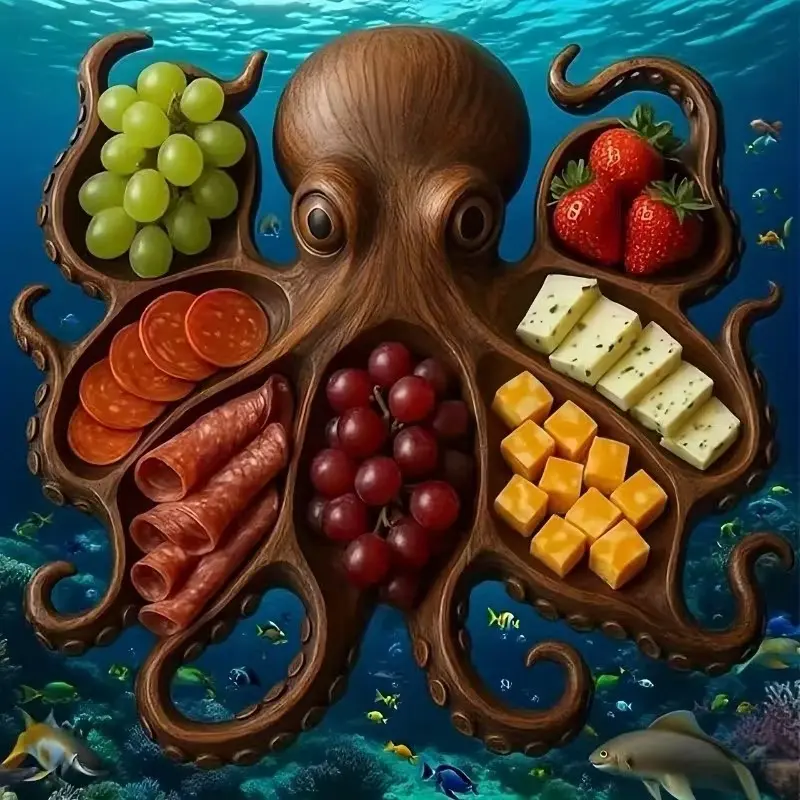 New Octopus Charcuterie & Fruit Platter, Kitchenware Tableware for Party Use