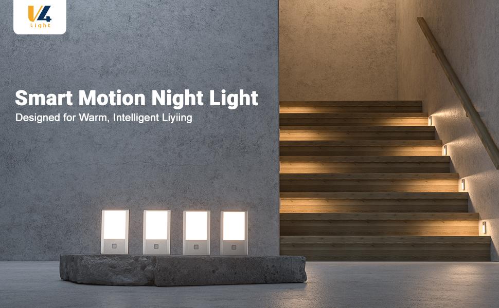 VST Motion Sensor Step Night Light, Rechargeable Battery Powered Stair Lights with Magnetic Suck Installation for Indoor Bedroom Hallway Nursery Kids Room (2.68 inch 3000K 3Pack Silver)
