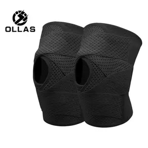 OLLAS Knee Brace for Protection and Support with Air Mesh Fabric, Adjustable Wrap with Side Stabilizers, Ultra-Soft Bandage for Sports, Running, and Outdoor Activities Warm Compression