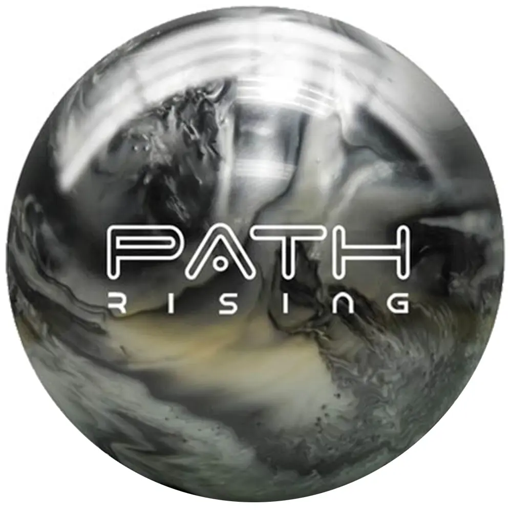PYRAMID Path Rising Pearl Professional Bowling Balls, Black-Silver Pearl Reactive for Medium-Dry Conditions with Length/Controlled Backend