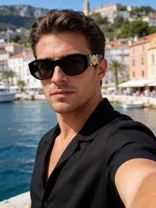 Women's Fashion Glasses with Animal Print, Sporty Style, Anti-Wind & Sand, PC Material, Accessories, All Seasons