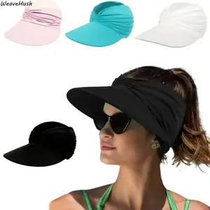 UV Protection Sun Visor Hat, Wide Brim Adjustable Sports Cap, Lightweight Breathable Headwear for Beach, Travel, Running, Golf & Outdoor Activities