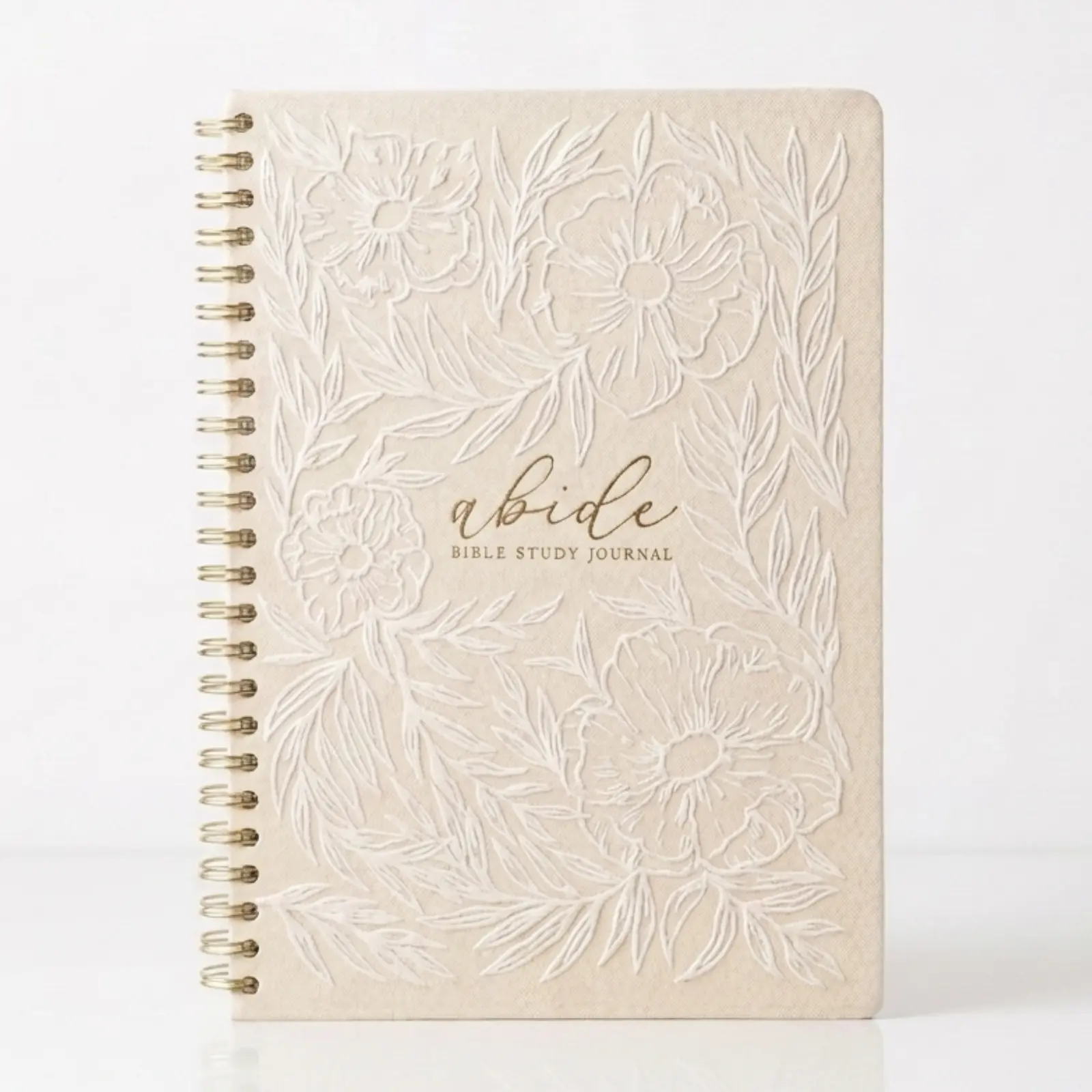 Mr. Pen Abide Bible Study Notebook - A5 Hardcover Linen Cover Journal, 136 Pages, 120gsm Paper, Gold Metal Spiral, Christian Gift for Women, SOAP Bible Study Method, Notebooks