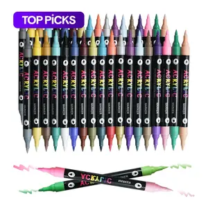 24/48/72 Color Dual-Tip Acrylic Marker Pen, Waterproof & Quick-Dry for Wood, Canvas, Stone, Glass & Rock Painting, DIY Crafts Ideal Christmas Gift
