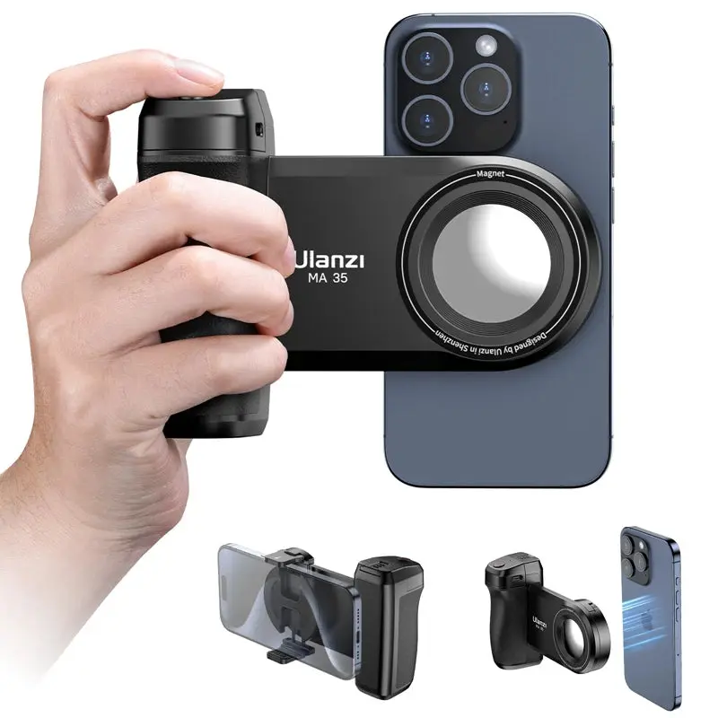 Ulanzi MA35 MagSafe Smartphone Camera Grip - Bluetooth Wireless Remote Shutter & Stabilizer Handle