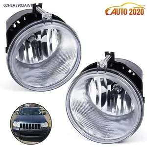 Fog Lights W/ Bulbs Fit For 05-10 Jeep Grand Cherokee Commander Durango Dakota