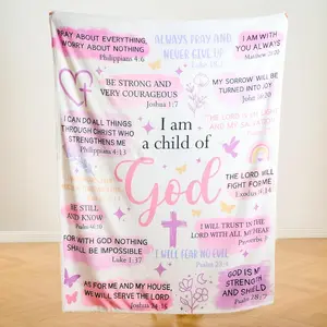 Christian Gifts for Women – “I Am a Child of God” Scripture Blanket with Bible Verses, Soft Flannel Religious Throw, Inspirational Faith Gift for Girls & Teens, Baptism, Birthday