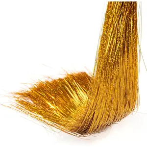 10000 Strands Christmas Tinsel Icicles Golden Iridescent Tinsel Foil Fringe Icicles Christmas Tree Tinsel Decoration for Christmas Birthday Wedding Party  Decoration