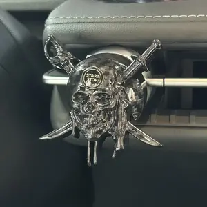 Car Interior Modification One-Button Start Button Protection Cover, Ignition Switch Decoration Sticker, Universal Fit, Sticker For Cars, Car Accessories