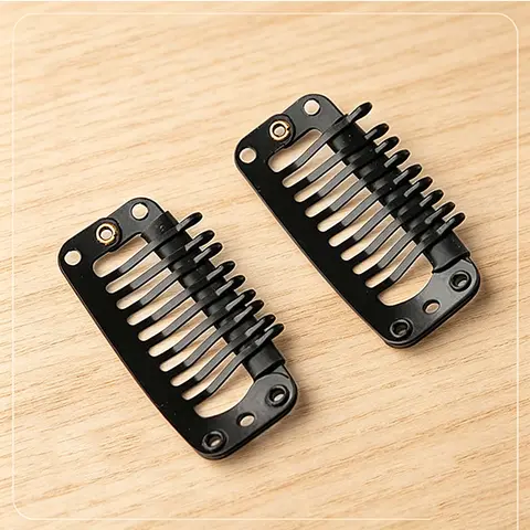 [Not For Sale] 9-Teeth Metal Wig Snap Clips with Rubber Back & Clip Design, Multi-Use U-Shaped BB Wig Tools & Accessories for Hairpieces [Don't Order Separately]