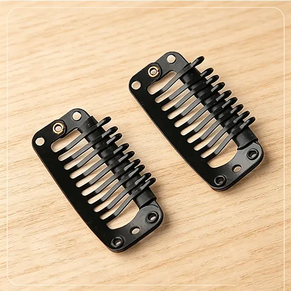 [Not For Sale] 9-Teeth Metal Wig Snap Clips with Rubber Back & Clip Design, Multi-Use U-Shaped BB Wig Tools & Accessories for Hairpieces [Don't Order Separately]