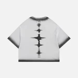 Aelfric Eden Boxy Spray Fade Star Tee Oversized Boxy Cropped Fit Spray Fade Gradient Detail Heavyweight Cotton Fabric Retro Streetwear Unisex Top