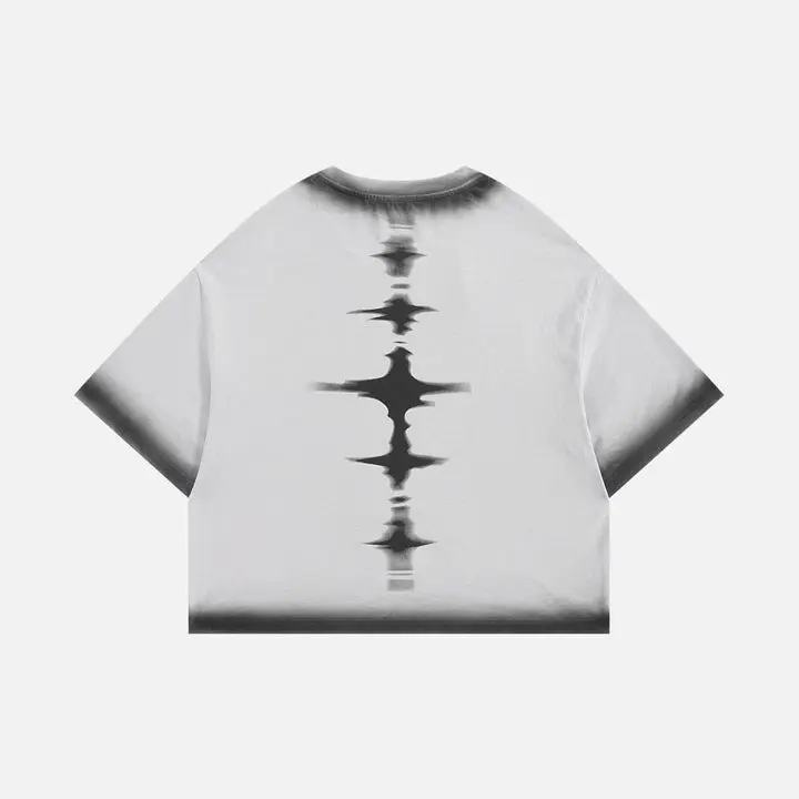 Aelfric Eden Boxy Spray Fade Star Tee Oversized Boxy Cropped Fit Spray Fade Gradient Detail Heavyweight Cotton Fabric Retro Streetwear Unisex Top