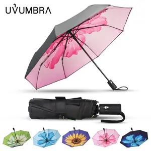 Automatic Foldable Umbrella for Outdoor Use, Reinforced, Single-Hand Opening，Windproof & Lightweight，Cute Auto Open Umbrella，UV Blocking Travel Umbrella，UPF 50+ Sun Protection，Sunproof for Summer