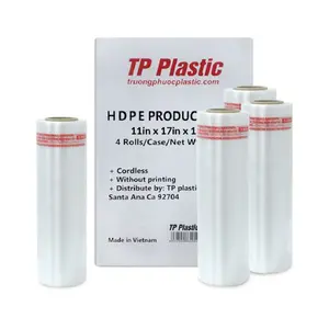 TP Plastic 11"x17" Clear Produce Bags – 4 Rolls, 960 Count, HDPE, BPA Free, Food Storage