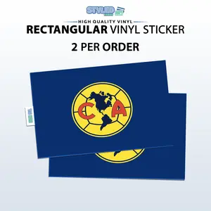 Club America rectangle vinyl sticker 2 Pack High Quality Vinyl Official Slogan Design Custom Decal
