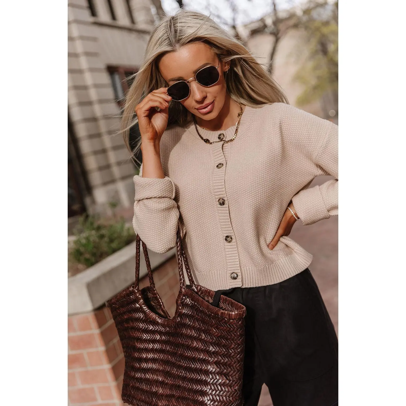 Cloud Knit Cardigan - Chai | Womenswear Knit Cardigan Relaxed Fit Beige | Plus Size