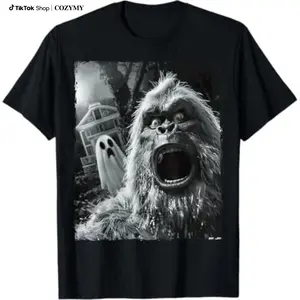 Cotton Funny Bigfoot Sasquatch Halloween T-Shirt