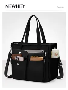Canvas Tote Bags for Women, Large Work Teacher Tote Bag, Waterproof Anti-Theft Crossbody Bag, Casual College Travel Backpack, Commuter Mom Bag