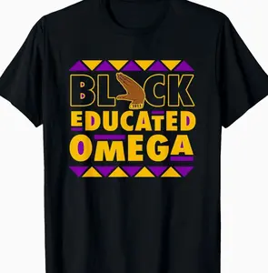 Omega Psi Phi Fraternity Paraphernalia, Black Educated Omega T-Shirt